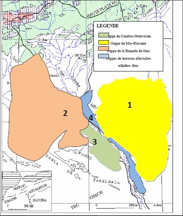 Main aquifers of the Saoura.